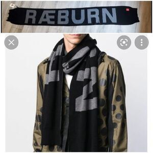 Positively Conscious Raeburn Knitted black cashmere blend Logo Scarf